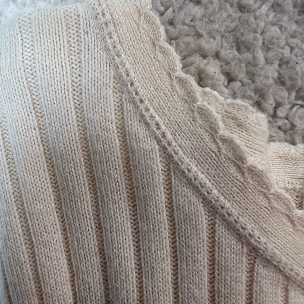 Liz Claiborne Liz Sport Ivory Long Sleeve Knit Sweater Top Size: Large - Picture 4 of 7